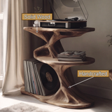 Sylvenoak Handcrafted Solid Wood Record Player Stand SPA214650