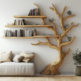 Sylvenoak Live Edge Solid Wood Tree Bookshelf - Timberustic Tree Bookshelf