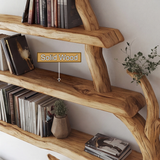 Sylvenoak Live Edge Solid Wood Tree Bookshelf - Timberustic Tree Bookshelf