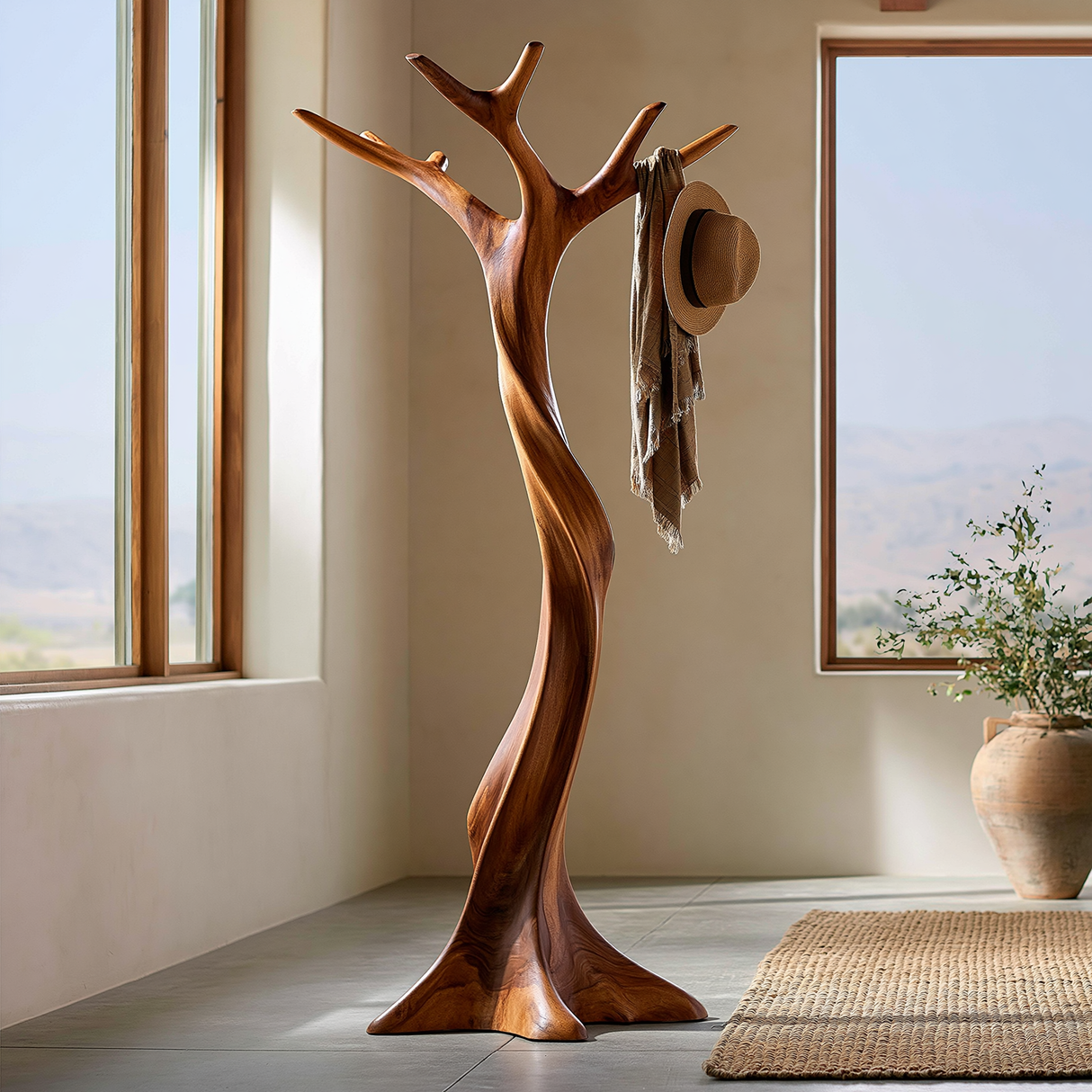 Sylvenoak Sculpted Solid Wood Tree Coat Rack - Timberustic Tree Coat Rack