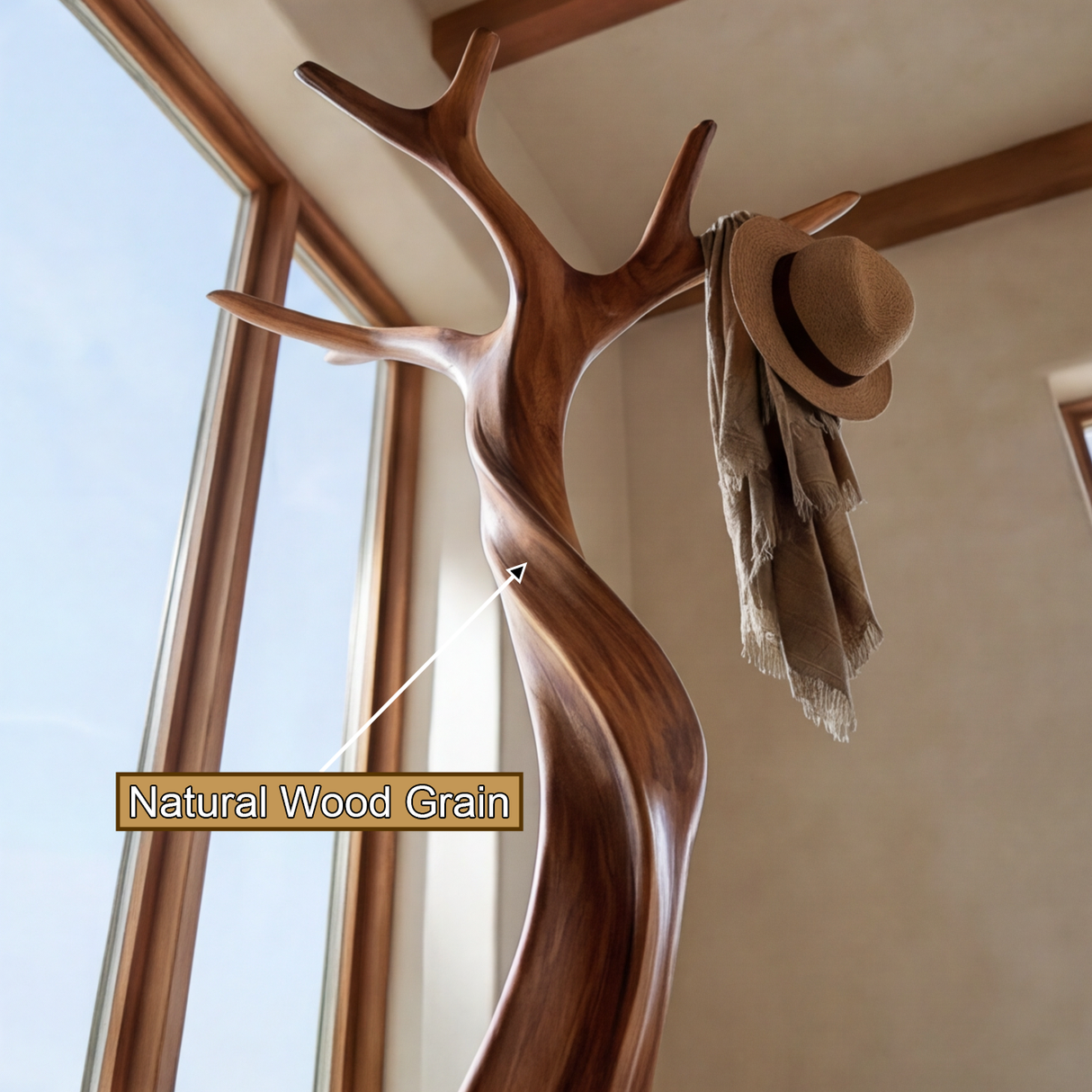Sylvenoak Sculpted Solid Wood Tree Coat Rack - Timberustic Tree Coat Rack