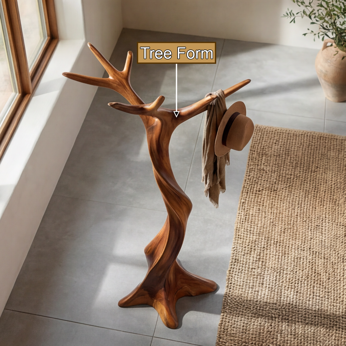 Sylvenoak Sculpted Solid Wood Tree Coat Rack - Timberustic Tree Coat Rack