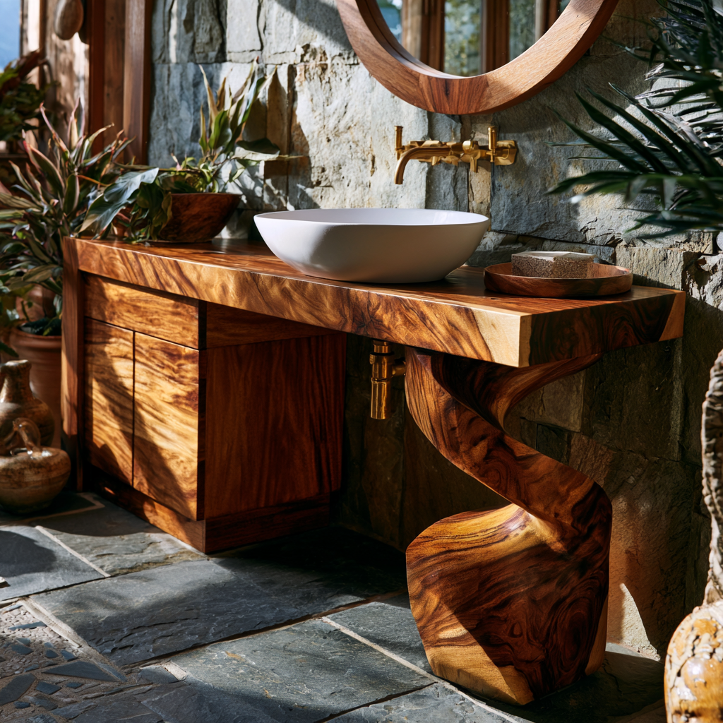 Sylvenor Handcrafted Solid Wood Freestanding Bathroom Vanity with Drawers