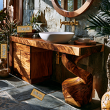 Sylvenor Handcrafted Solid Wood Freestanding Bathroom Vanity with Drawers