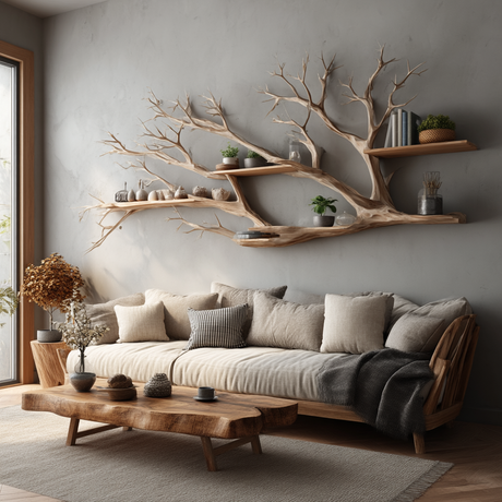 Sylvenroot Handcrafted Solid Wood Tree-Inspired Bookshelf - Timberustic Tree-Inspired Bookshelf
