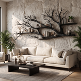 Sylvenroot Handcrafted Solid Wood Tree-Inspired Bookshelf Black - Timberustic Tree-Inspired Bookshelf