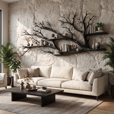 Sylvenroot Handcrafted Solid Wood Tree-Inspired Bookshelf Black - Timberustic Tree-Inspired Bookshelf