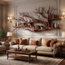 Sylvenroot Handcrafted Solid Wood Tree-Inspired Bookshelf Mahogany - Timberustic Tree-Inspired Bookshelf