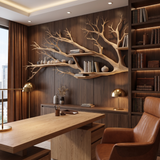 Sylvenroot Handcrafted Solid Wood Tree-Inspired Bookshelf Natural Oak - Timberustic Tree-Inspired Bookshelf