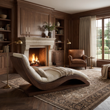 Sylvenza Handcrafted Solid Wood Chaise Lounge