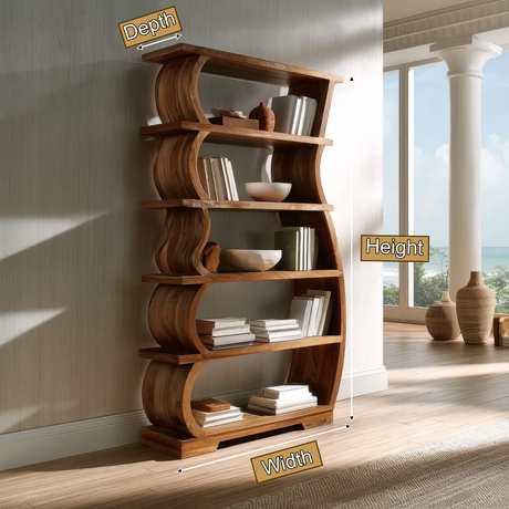 Sylvera Handcrafted Solid Wood Bookshelf - Timberustic Bookshelf
