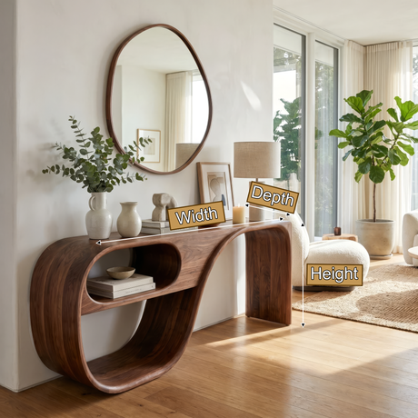 Sylvera Sculpted Solid Wood Console Table - Timberustic Console Table