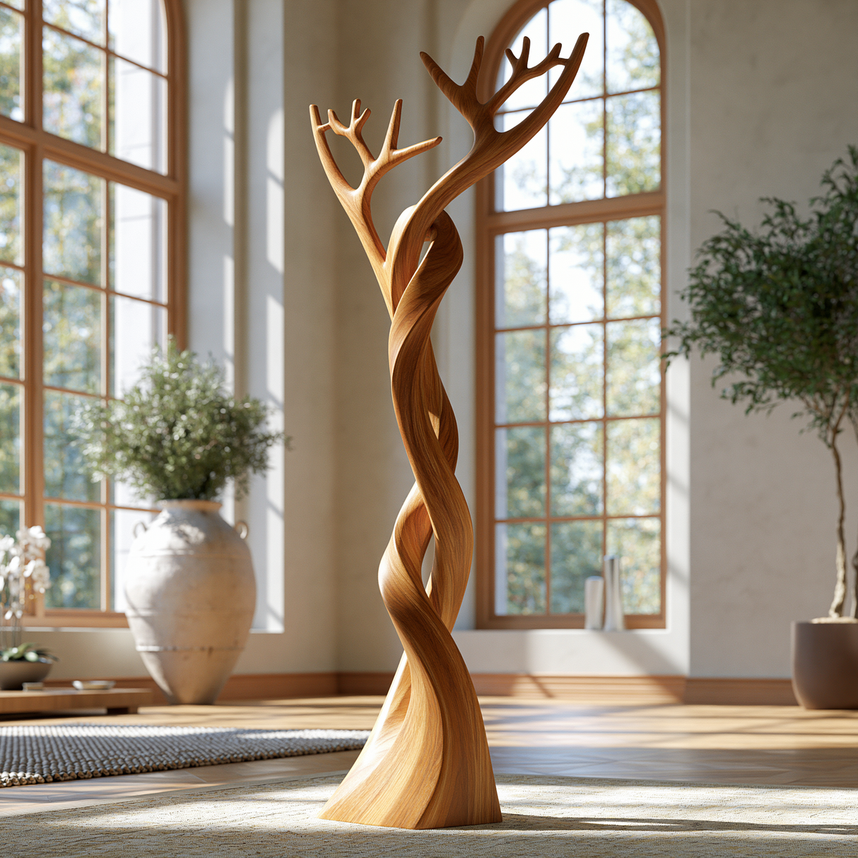 Sylvera Sculpted Solid Wood Tree Coat Rack - Timberustic Tree Coat Rack