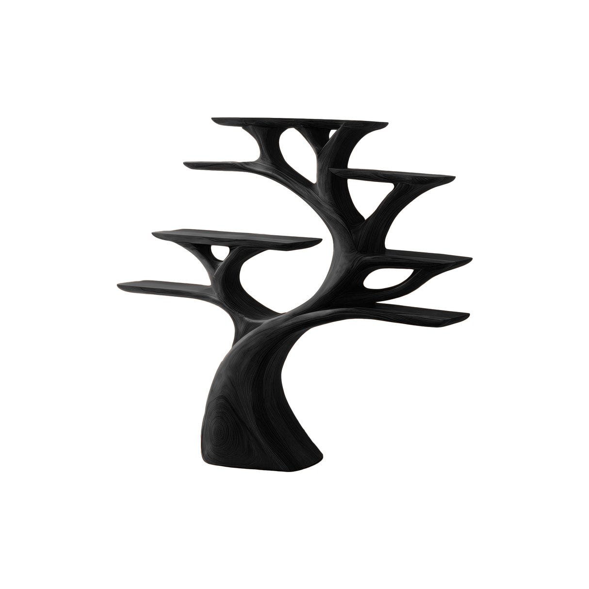 Sylverion Sculpted Solid Wood Tree Bookshelf Black - Timberustic Tree Bookshelf