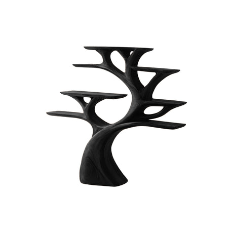 Sylverion Sculpted Solid Wood Tree Bookshelf Black - Timberustic Tree Bookshelf