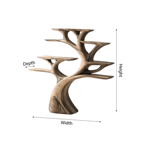 Sylverion Sculpted Solid Wood Tree Bookshelf - Timberustic Tree Bookshelf