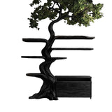 Sylveroak Organic Modern Tree Bookshelf with Drawers Black - Timberustic Tree Bookshelf