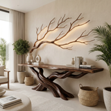 Sylveroak Sculpted Solid Wood Console Table