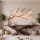 Sylveroak Sculpted Solid Wood Console Table