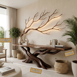 Sylveroak Sculpted Solid Wood Console Table