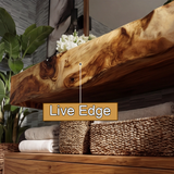 Talvera Live Edge Solid Wood Floating Bathroom Vanity with Integrated Sink SPA4834822 - Timberustic Floating Bathroom Vanity with Integrated Sink