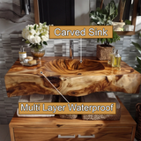 Talvera Live Edge Solid Wood Floating Bathroom Vanity with Integrated Sink SPA4834822 - Timberustic Floating Bathroom Vanity with Integrated Sink