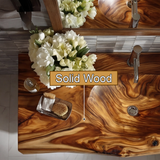Talvera Live Edge Solid Wood Floating Bathroom Vanity with Integrated Sink SPA4834822 - Timberustic Floating Bathroom Vanity with Integrated Sink