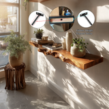 Talviro Live Edge Solid Wood Floating Shelf SPA283824 - Timberustic Floating Shelf