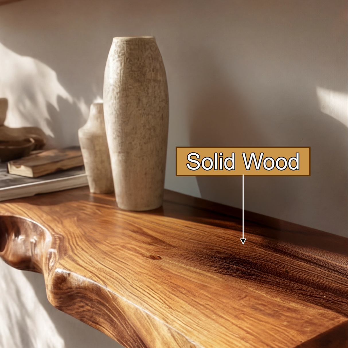 Talviro Live Edge Solid Wood Floating Shelf SPA283824 - Timberustic Floating Shelf