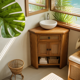 Tava Rattan-Front Corner Bathroom Vanity