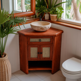Tava Rattan-Front Corner Bathroom Vanity