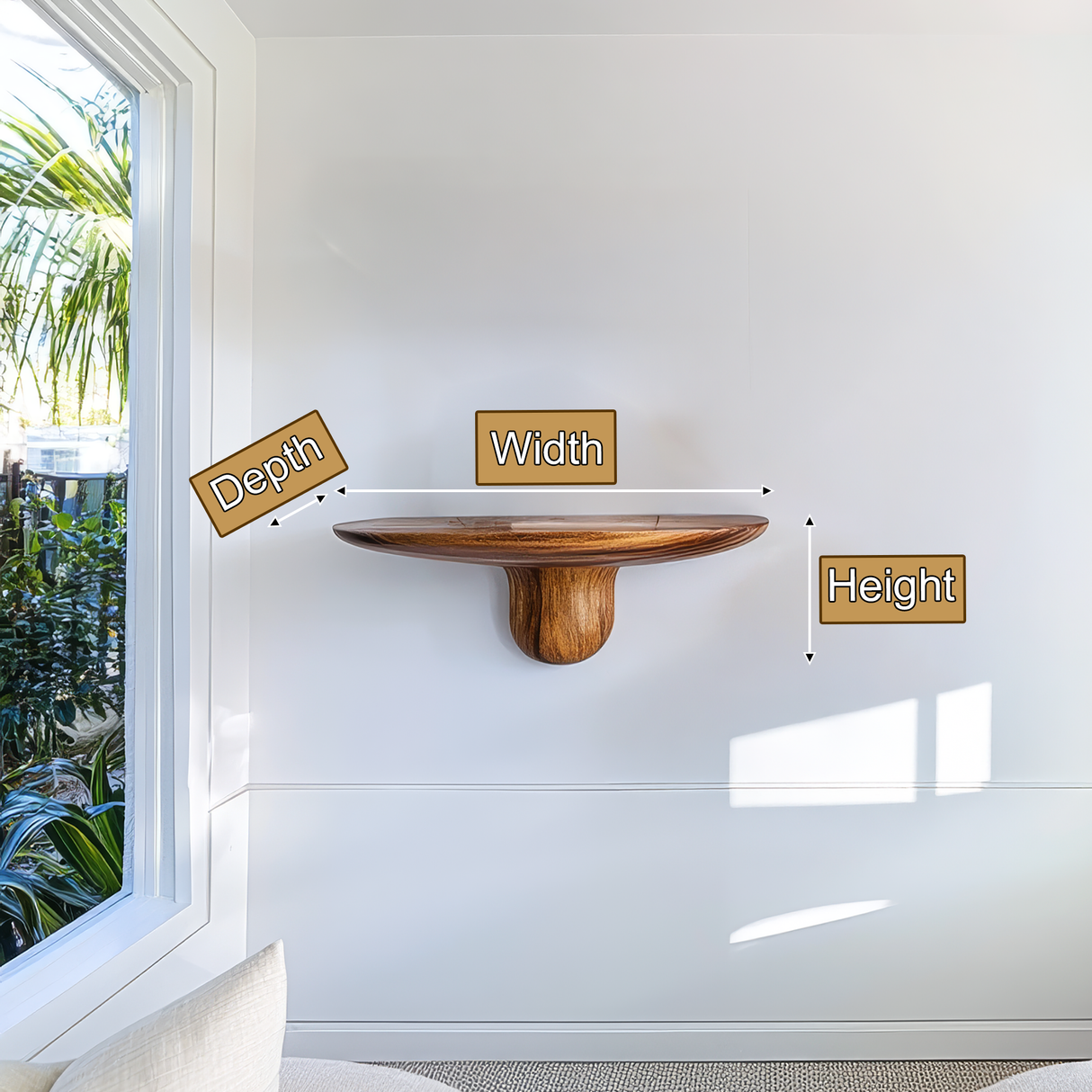 Tavero Mushroom Solid Wood Floating Shelf SPA186347 - Timberustic Floating Shelf