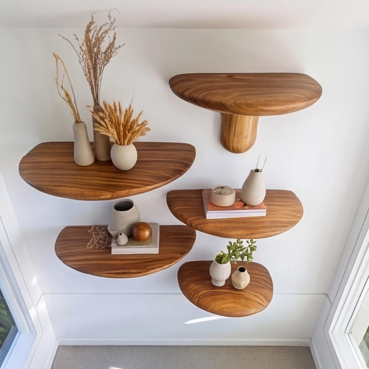 Tavero Mushroom Solid Wood Floating Shelf SPA186347 - Timberustic Floating Shelf