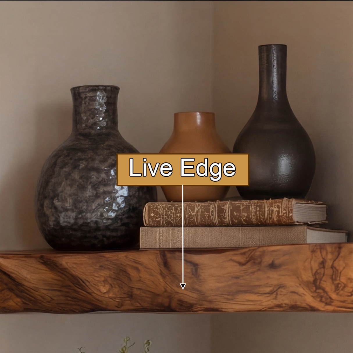 Tavren Live Edge Solid Wood Floating Shelf SPA537547 - Timberustic Floating Shelf