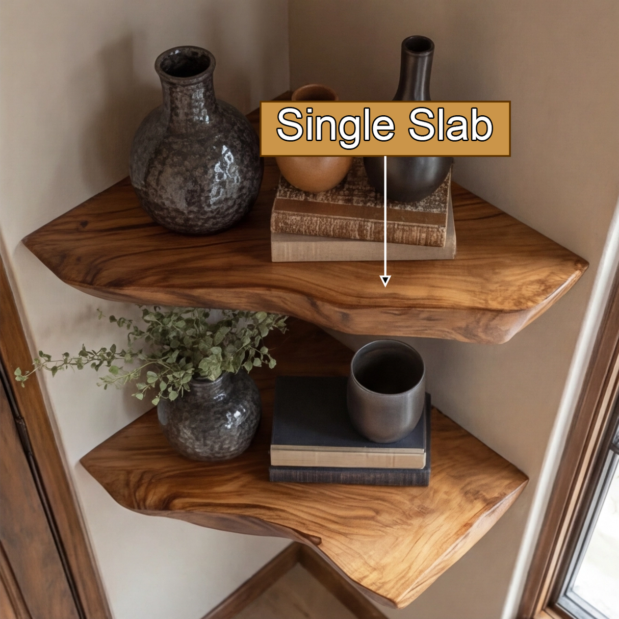 Tavren Live Edge Solid Wood Floating Shelf SPA537547 - Timberustic Floating Shelf
