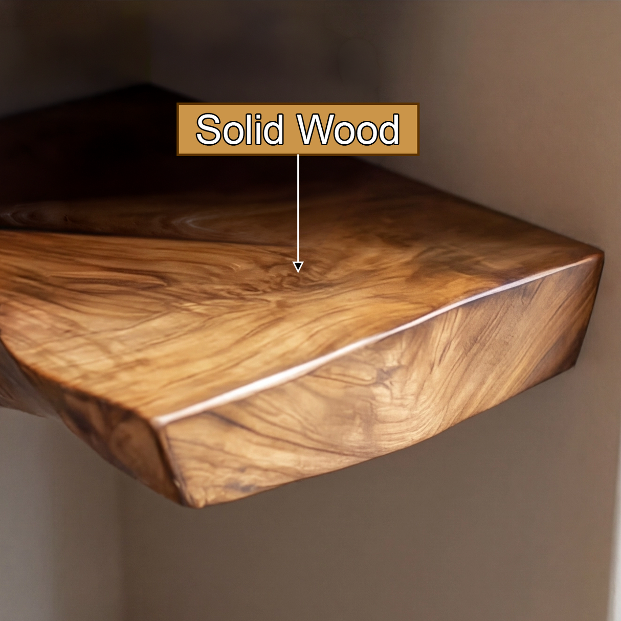 Tavren Live Edge Solid Wood Floating Shelf SPA537547 - Timberustic Floating Shelf