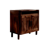 TerraLoom Slatted Solid Wood Side Table