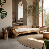 Terran Shore Handcrafted Solid Wood Sofa