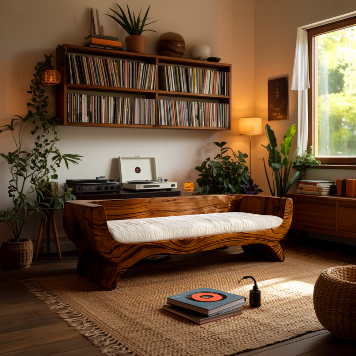 Terran Shore Handcrafted Solid Wood Sofa