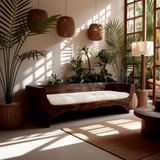 Terran Shore Handcrafted Solid Wood Sofa