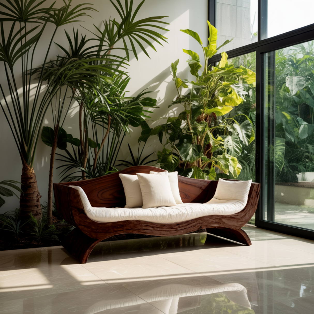 Terran Wave Solid Wood Sofa