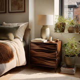 Terrawave Solid Wood Handcrafted Bedside Table