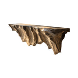 Thalen Sculpted Solid Wood Mountain Floating Shelf Natural Oak - Timberustic Floating Shelf