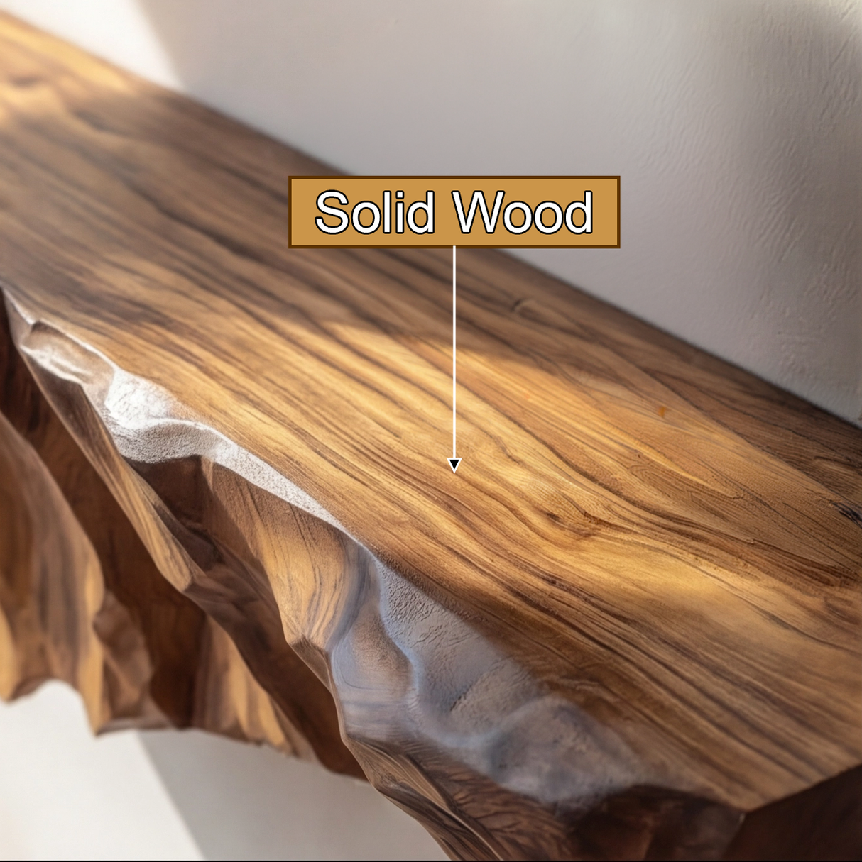 Thalen Sculpted Solid Wood Mountain Floating Shelf - Timberustic Floating Shelf