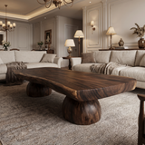 Thalewood Live Edge Solid Wood Coffee Table Dark Walnut - Timberustic Coffee Table
