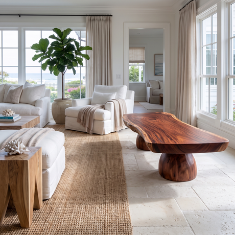 Thalewood Live Edge Solid Wood Coffee Table Mahogany - Timberustic Coffee Table