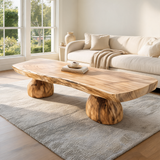 Thalewood Live Edge Solid Wood Coffee Table Natural Oak - Timberustic Coffee Table