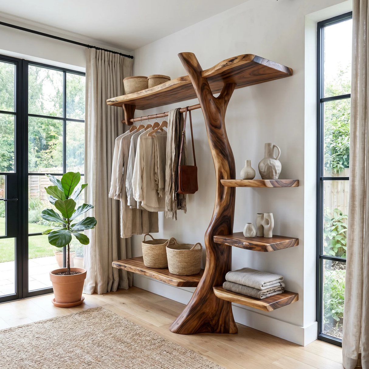 Thalewyn Handcrafted Solid Wood Entryway Organizer - Timberustic Entryway Organizer