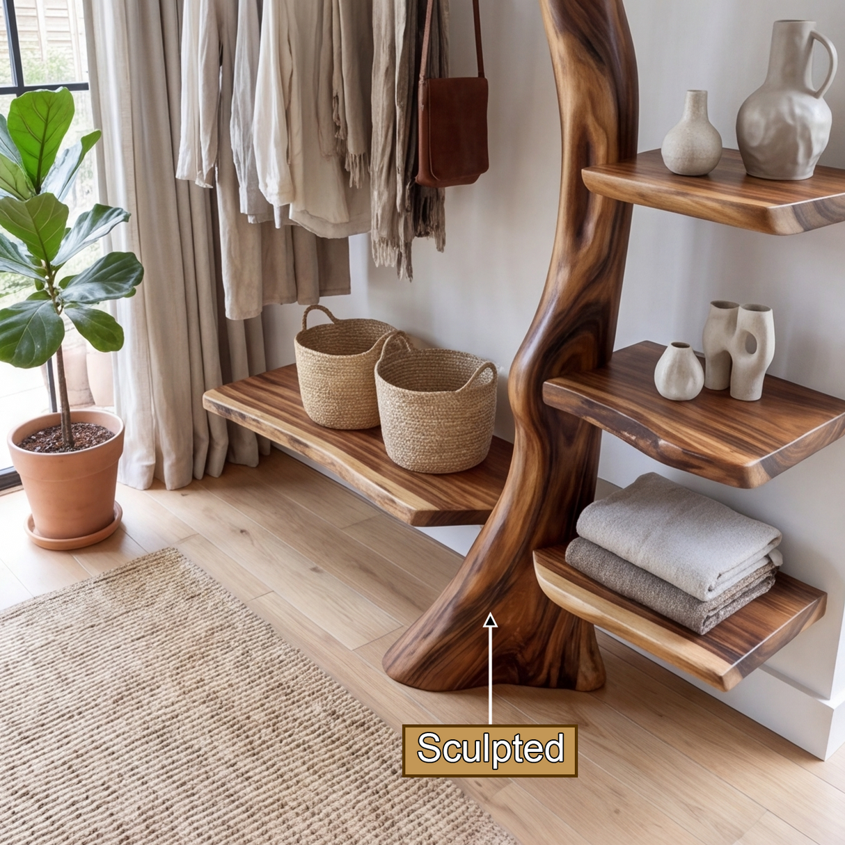 Thalewyn Handcrafted Solid Wood Entryway Organizer - Timberustic Entryway Organizer