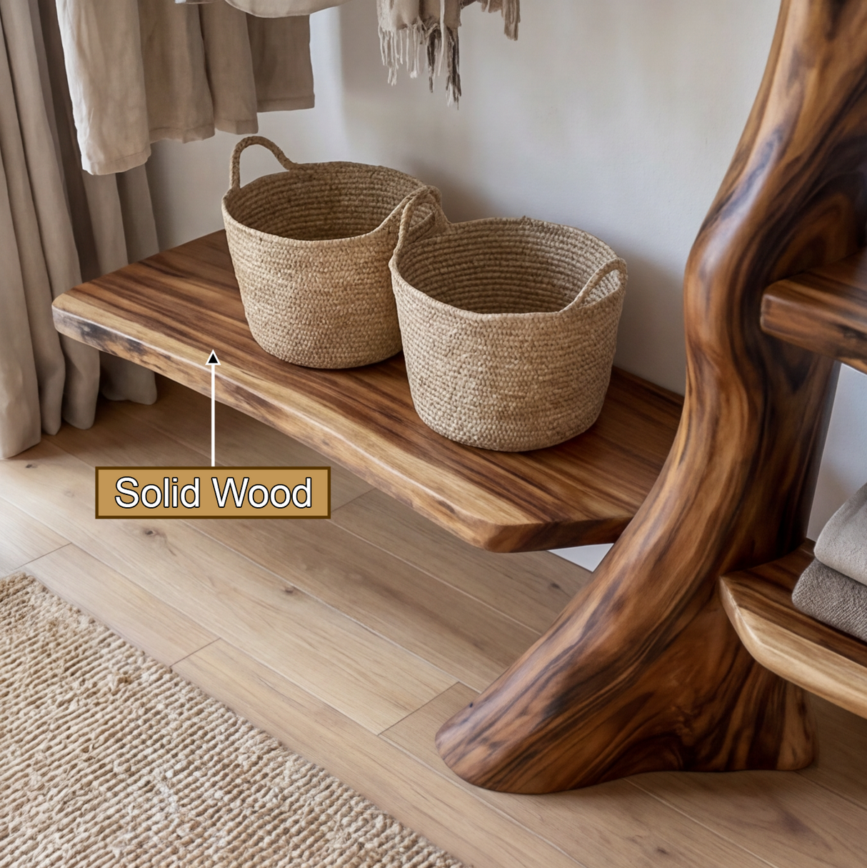 Thalewyn Handcrafted Solid Wood Entryway Organizer - Timberustic Entryway Organizer